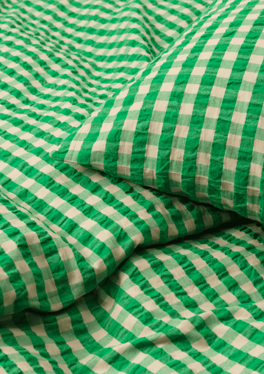 Organic Cotton Bed Linens - Green / Sand