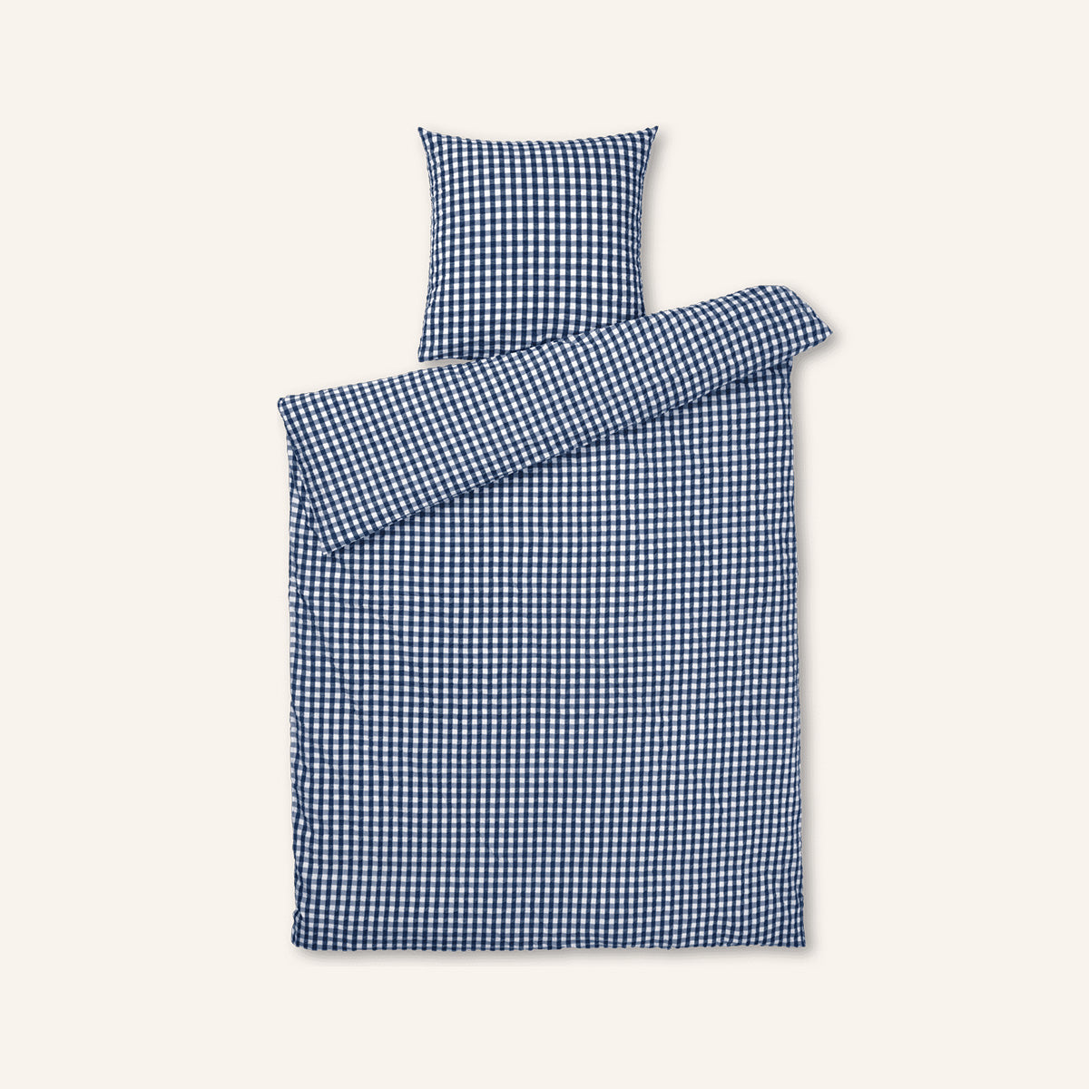 Organic Cotton Bed Linens - Dark Blue / White