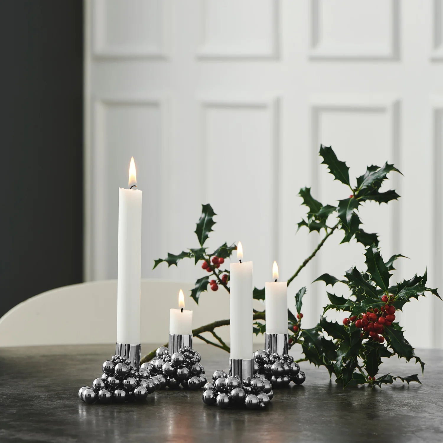 Molekyl Chrome Candle Holder - 4 pcs set